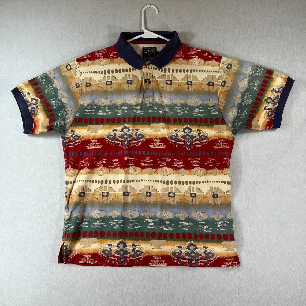 Vintage Chaps Ralph Lauren Polo Mens L Southwestern Geometric Multicolor 1990s